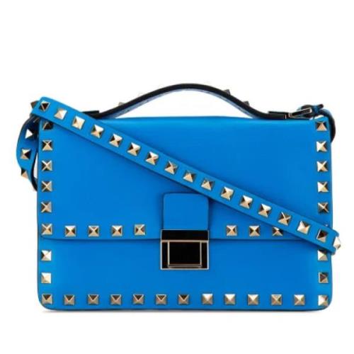 Pre-owned Leather shoulder-bags Valentino Vintage , Blue , Dames