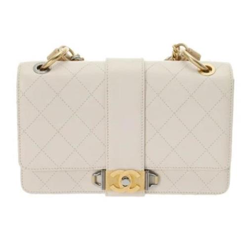 Pre-owned Leather chanel-bags Chanel Vintage , White , Dames