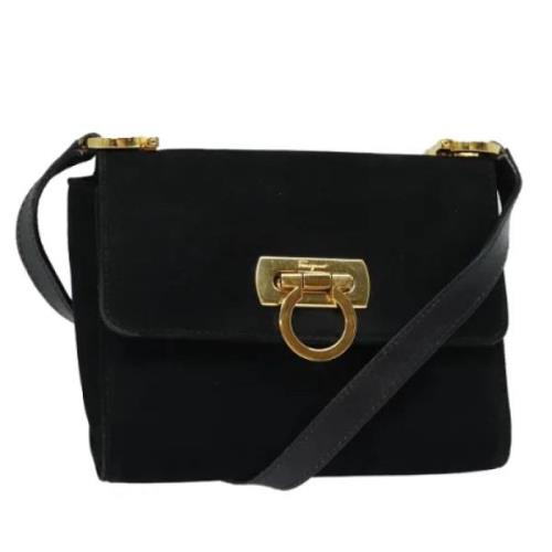 Pre-owned Suede shoulder-bags Salvatore Ferragamo Pre-owned , Black , ...