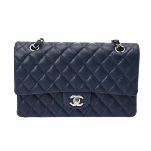 Pre-owned Leather chanel-bags Chanel Vintage , Blue , Dames