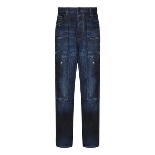 Blauwe Loose-Fit Jeans Upgrade Kwaliteit Stijl Dsquared2 , Blue , Here...