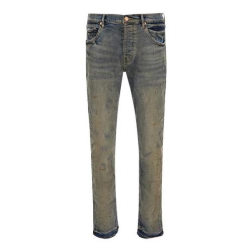 Slim Fit Grijze Jeans Met Distressed Effect Purple Brand , Gray , Here...