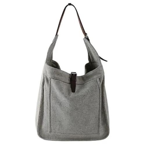 Pre-owned Wool shoulder-bags Hermès Vintage , Gray , Dames