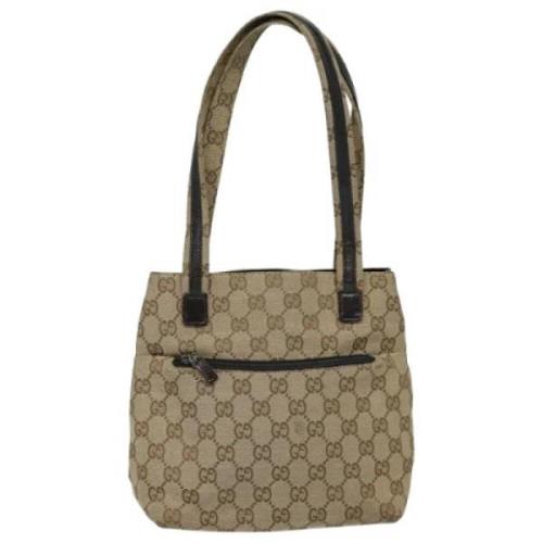 Pre-owned Canvas gucci-bags Gucci Vintage , Beige , Dames