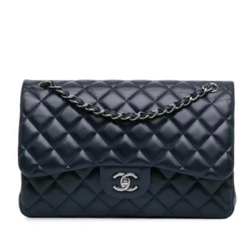 Pre-owned Leather chanel-bags Chanel Vintage , Blue , Dames