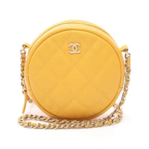 Pre-owned Fabric shoulder-bags Chanel Vintage , Yellow , Dames