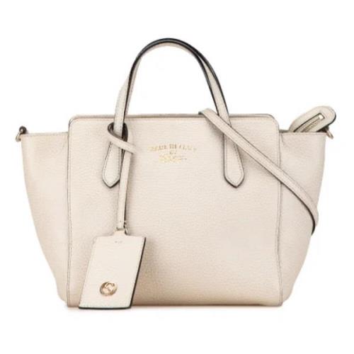 Pre-owned Leather totes Gucci Vintage , White , Dames