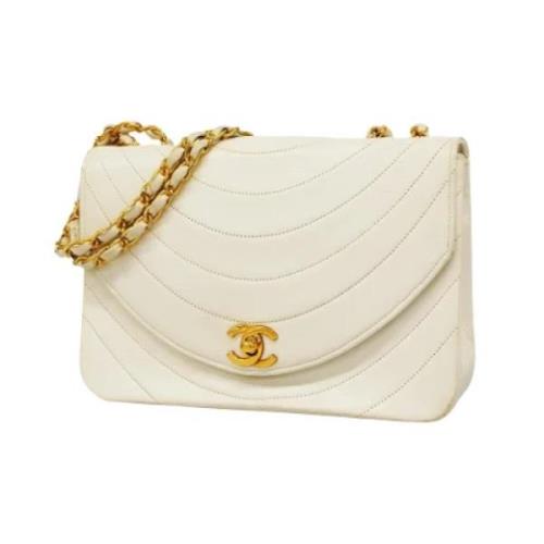 Pre-owned Leather chanel-bags Chanel Vintage , White , Dames