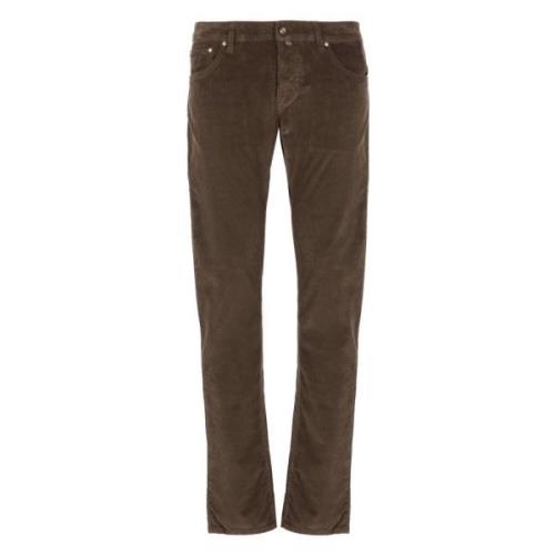 Bruine katoenen jeans met ribfluweel patroon Jacob Cohën , Brown , Her...