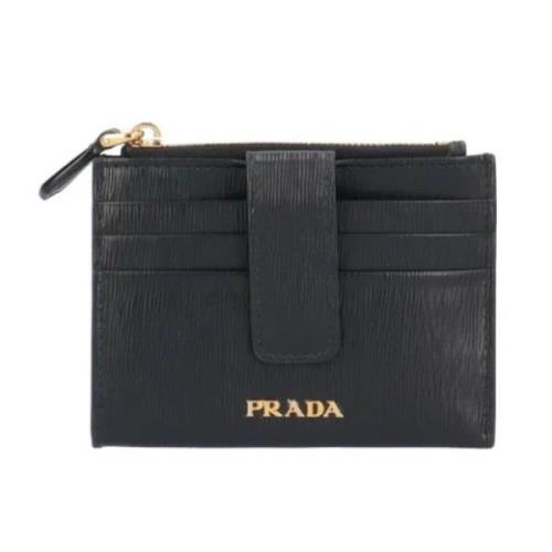 Pre-owned Leather wallets Prada Vintage , Black , Dames