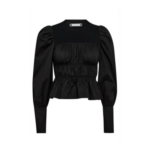 Elegante Bustier Blouse in Zwart Co'Couture , Black , Dames