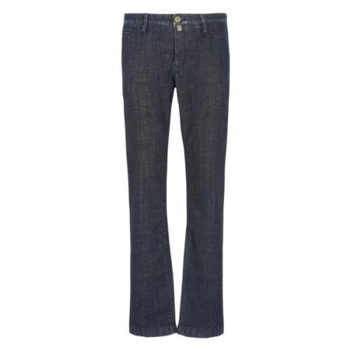 Blauwe Katoenen Jeans met Riemlussen Jacob Cohën , Blue , Heren