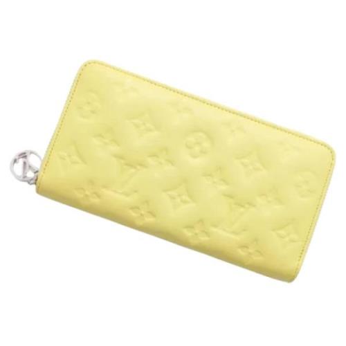 Pre-owned Leather wallets Louis Vuitton Vintage , Yellow , Dames