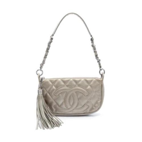 Pre-owned Leather shoulder-bags Chanel Vintage , Gray , Dames