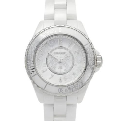 Pre-owned Fabric watches Chanel Vintage , White , Dames