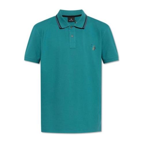 Polo met logo PS By Paul Smith , Green , Heren