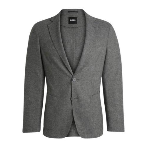 Slim Fit Flanellen Jas Grijs P-Hanry-244 Hugo Boss , Gray , Heren