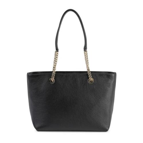 Zwarte Leren Ketting Tote Tas Michael Kors , Black , Dames