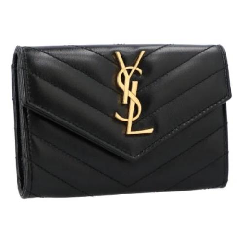 Leather wallets Saint Laurent , Black , Dames