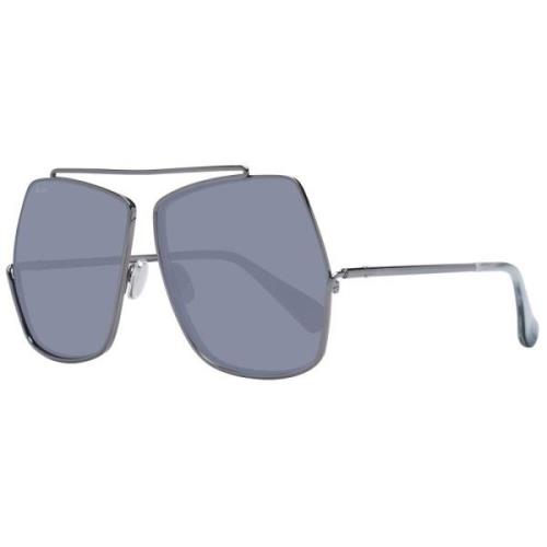 Gunmetal Square Zonnebril met Grijze Lenzen Max Mara , Gray , Dames