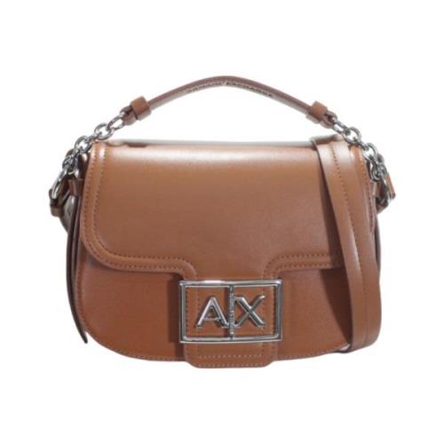 Dames Faux Leren Schoudertas Armani Exchange , Brown , Dames