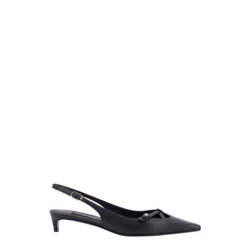 Zwarte Leren Pumps met Puntige Neus Dolce & Gabbana , Black , Dames