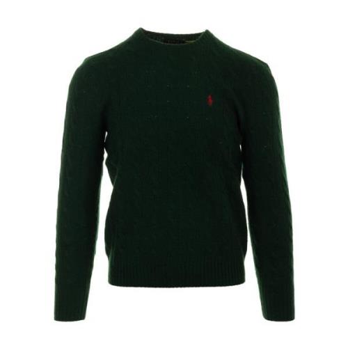 Kabel Gebreide Trui Pullover Ralph Lauren , Green , Heren