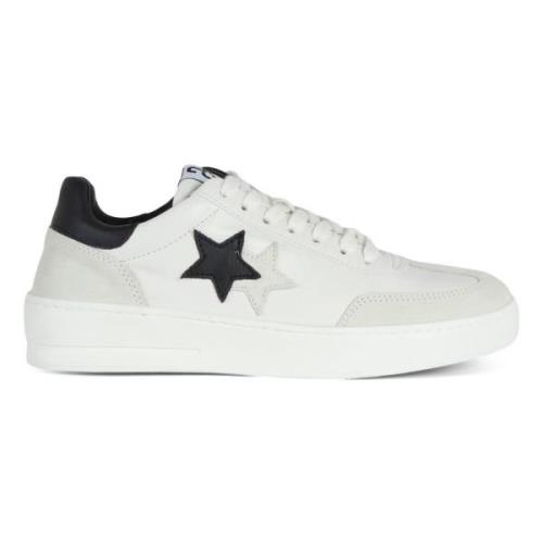 Leren Ster Sneakers met Strik 2Star , White , Heren