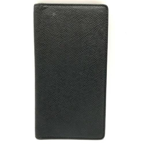 Pre-owned Leather wallets Louis Vuitton Vintage , Black , Heren