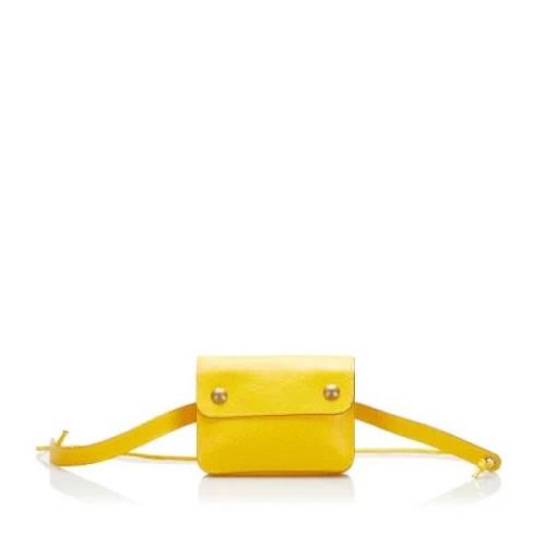 Pre-owned Leather crossbody-bags Hermès Vintage , Yellow , Dames