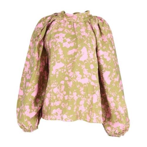 Bloemenblouse in Groen en Roze Stine Goya , Multicolor , Dames