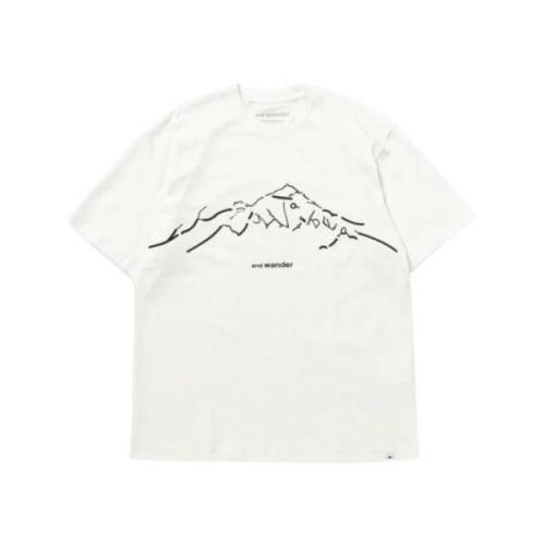 Berglandschap Grafisch T-shirt And Wander , White , Heren