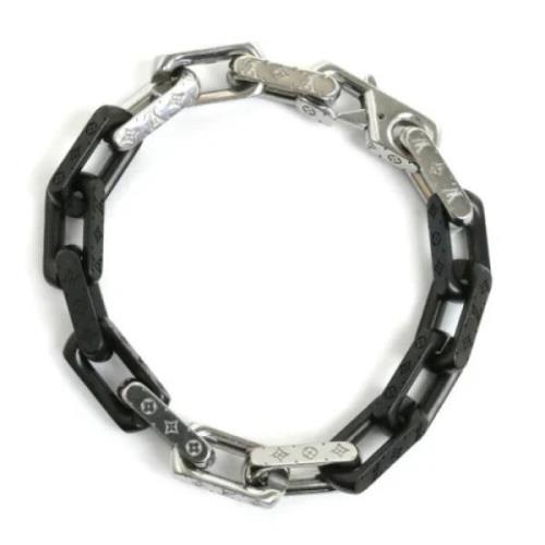 Pre-owned Stainless Steel bracelets Louis Vuitton Vintage , Black , He...