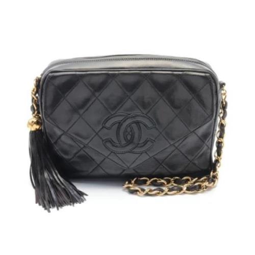 Pre-owned Leather shoulder-bags Chanel Vintage , Black , Dames