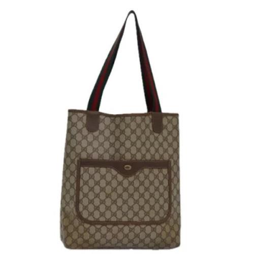 Pre-owned Leather totes Gucci Vintage , Beige , Dames