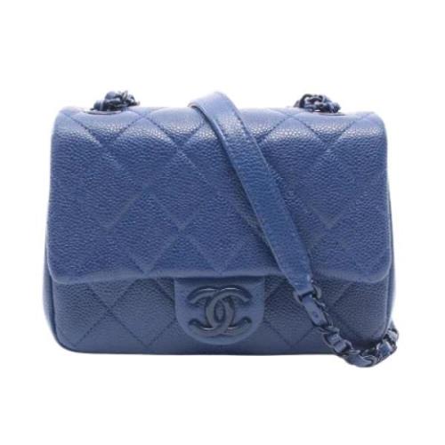 Pre-owned Leather chanel-bags Chanel Vintage , Blue , Dames