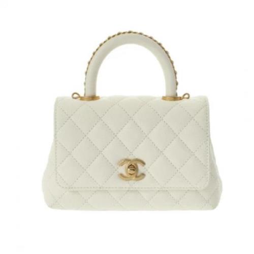 Pre-owned Leather chanel-bags Chanel Vintage , White , Dames