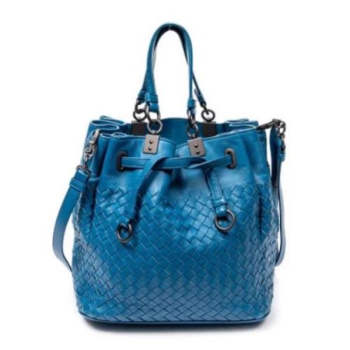 Pre-owned Leather shoulder-bags Bottega Veneta Vintage , Blue , Dames