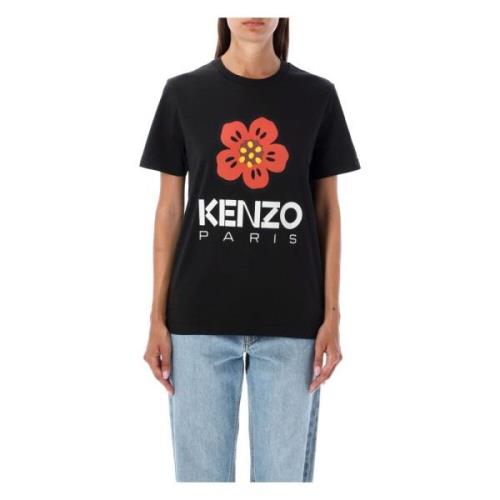 Zwart Bloemenprint Loose T-Shirt Kenzo , Black , Dames