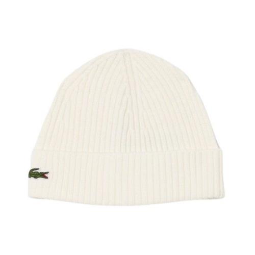 Witte Beanie Muts voor Stijl Lacoste , White , Heren