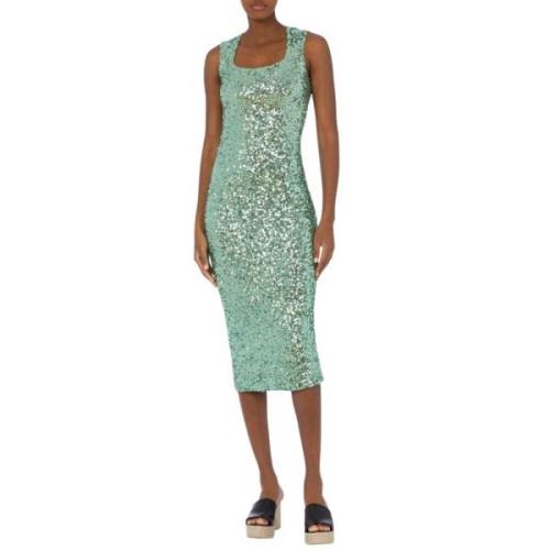 Pailletten Geborduurde Midi Jurk Groen Moschino , Green , Dames