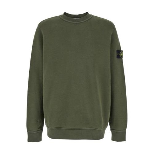 Groene Basic Crewneck Sweater Stone Island , Green , Heren