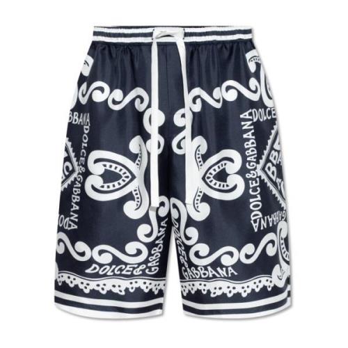 Zijden shorts Dolce & Gabbana , Blue , Heren