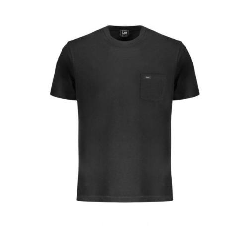 Zwart Katoenen T-shirt Lee , Black , Heren