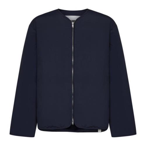 Blauwe Kraagloze Jas voor Mannen Jil Sander , Blue , Heren