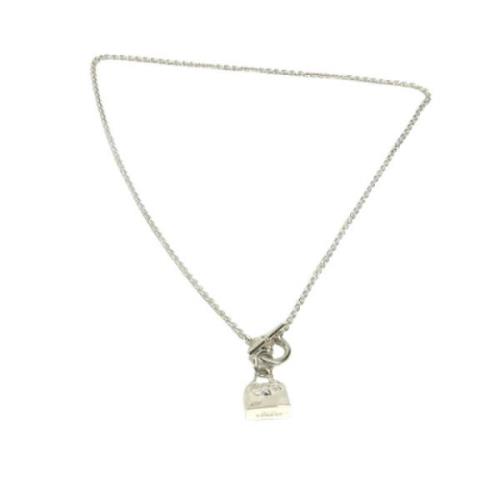 Pre-owned Silver necklaces Hermès Vintage , Gray , Dames