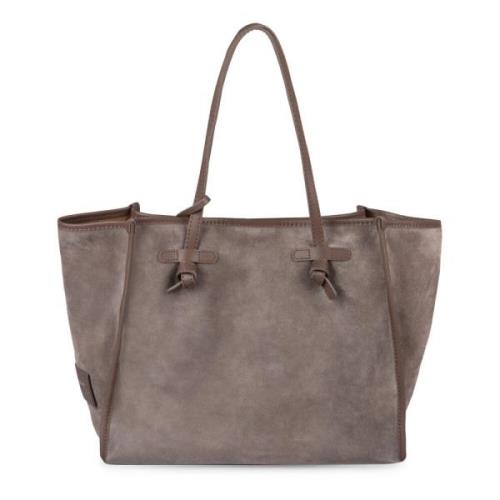 Suède Tote Tas met Leren Handvatten Gianni Chiarini , Gray , Dames