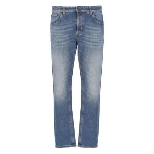 Blauwe Denim Katoenen Jeans voor Man PT Torino , Blue , Heren