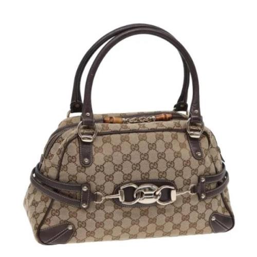 Pre-owned Canvas handbags Gucci Vintage , Beige , Dames