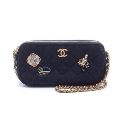 Pre-owned Leather shoulder-bags Chanel Vintage , Blue , Dames